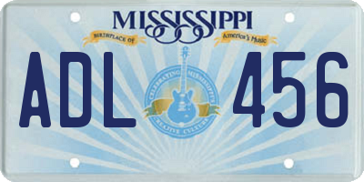 MS license plate ADL456