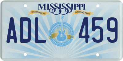 MS license plate ADL459