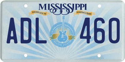 MS license plate ADL460