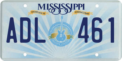 MS license plate ADL461