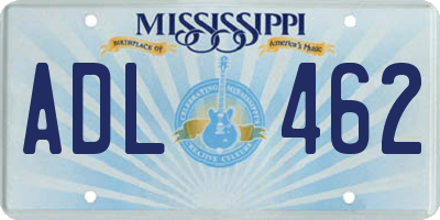 MS license plate ADL462