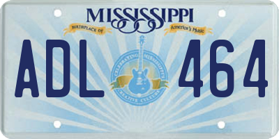 MS license plate ADL464