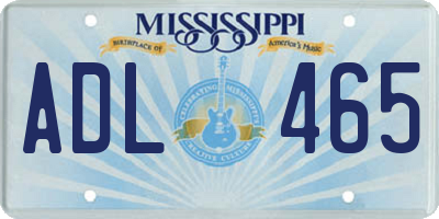 MS license plate ADL465
