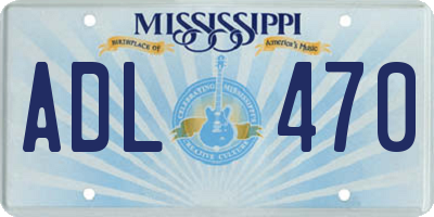MS license plate ADL470