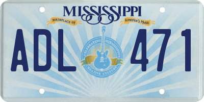MS license plate ADL471