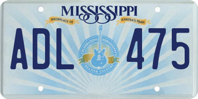 MS license plate ADL475