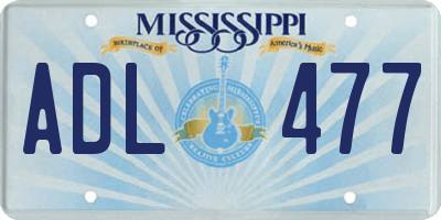 MS license plate ADL477