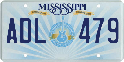 MS license plate ADL479
