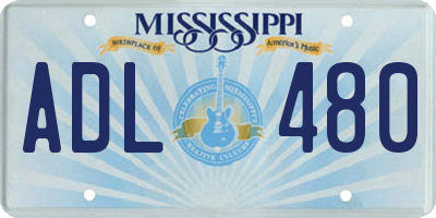 MS license plate ADL480