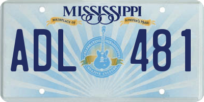 MS license plate ADL481