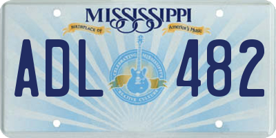 MS license plate ADL482