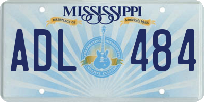 MS license plate ADL484
