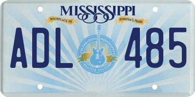 MS license plate ADL485