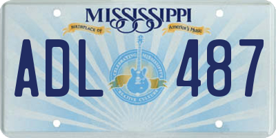 MS license plate ADL487