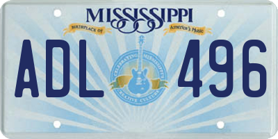MS license plate ADL496