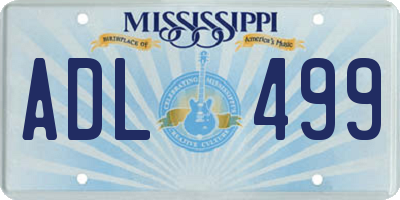 MS license plate ADL499