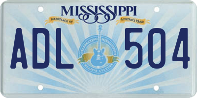 MS license plate ADL504