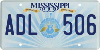 MS license plate ADL506