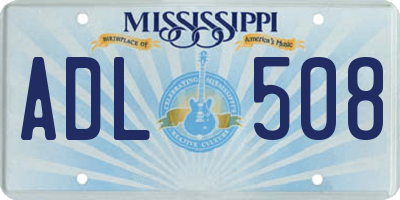 MS license plate ADL508