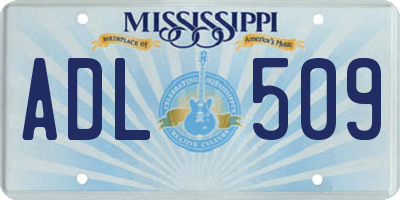 MS license plate ADL509