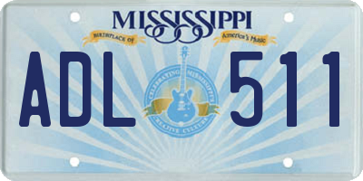 MS license plate ADL511