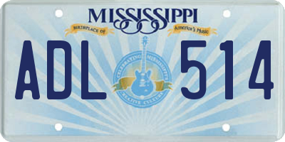 MS license plate ADL514