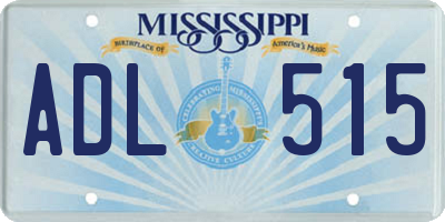 MS license plate ADL515