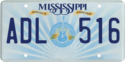 MS license plate ADL516
