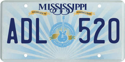 MS license plate ADL520
