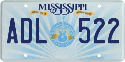 MS license plate ADL522