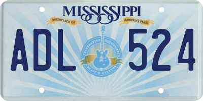 MS license plate ADL524