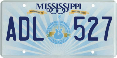 MS license plate ADL527