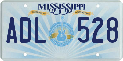 MS license plate ADL528