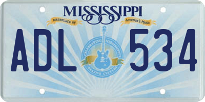 MS license plate ADL534