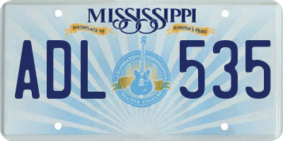 MS license plate ADL535