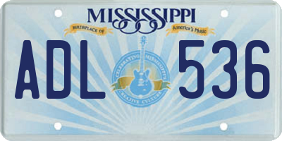 MS license plate ADL536