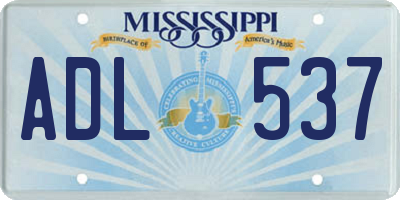 MS license plate ADL537