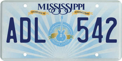 MS license plate ADL542