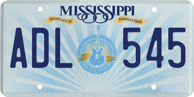 MS license plate ADL545