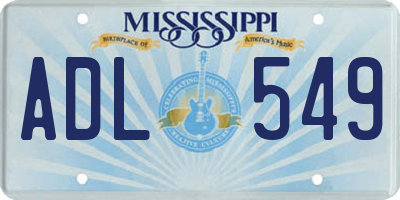 MS license plate ADL549