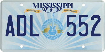 MS license plate ADL552