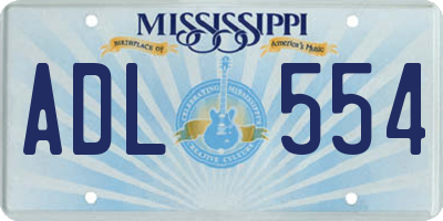 MS license plate ADL554