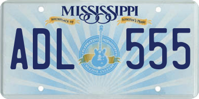 MS license plate ADL555