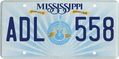 MS license plate ADL558