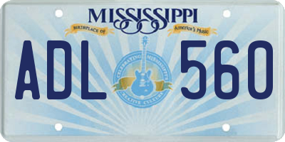 MS license plate ADL560