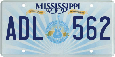 MS license plate ADL562
