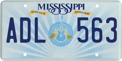 MS license plate ADL563