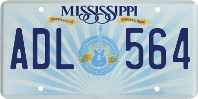 MS license plate ADL564