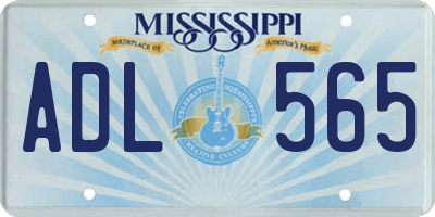 MS license plate ADL565