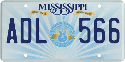 MS license plate ADL566